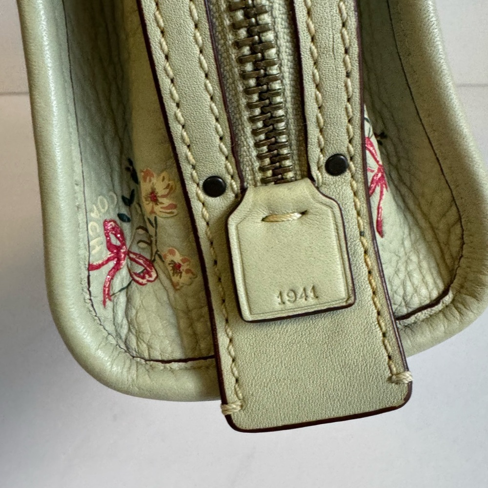 Coach Rogue 17 Bag 1941 With Floral Bow Print Light Green‎ Pink Mini Crossbody - Picture 8 of 15